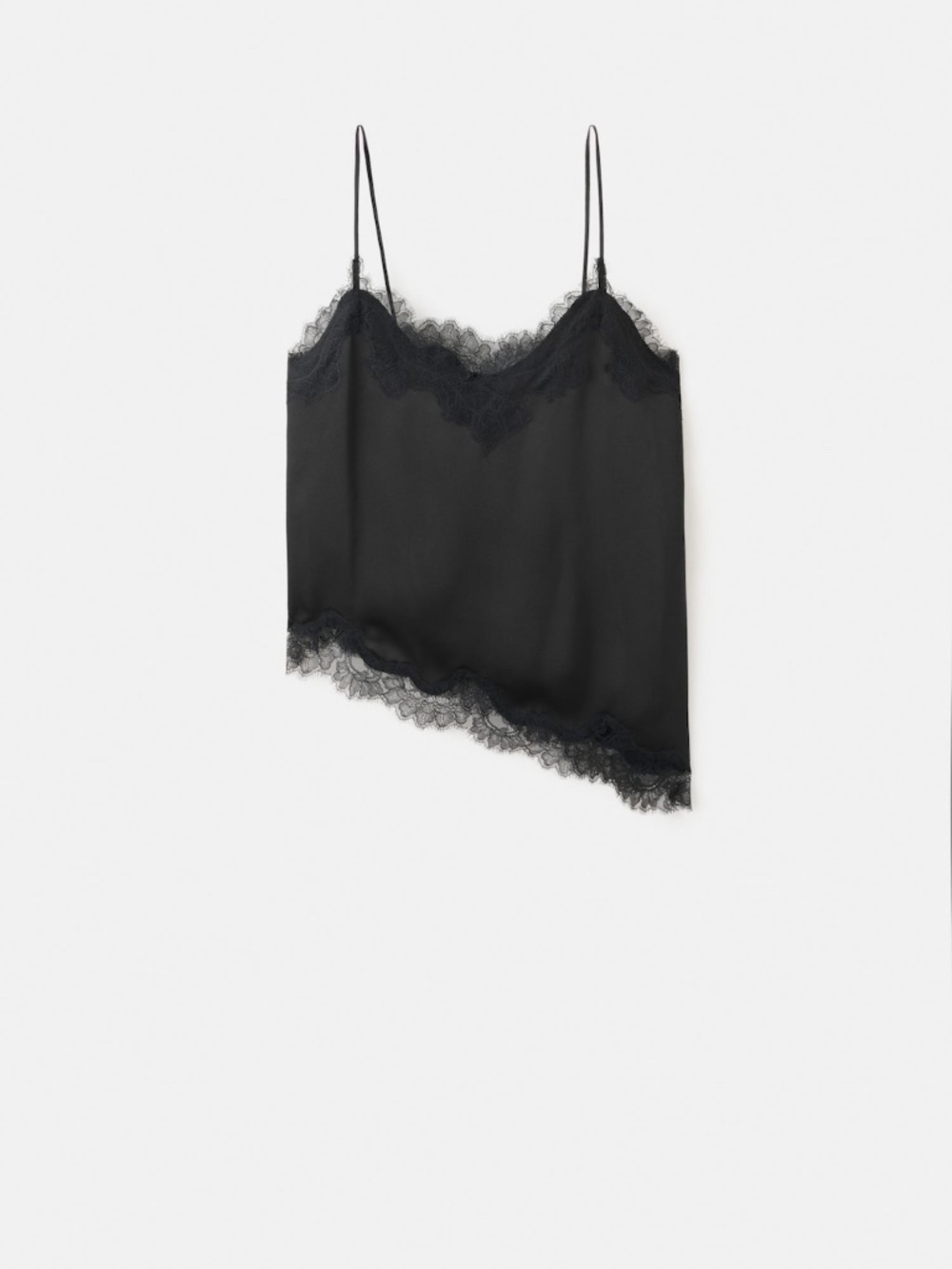 Asymmetrical lace lingerie top